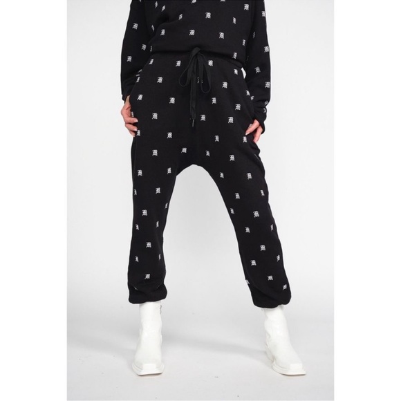 R13 Jogger Drop Crotch Logo‎ Printed Sweat  Pants Unisex Size M - Picture 3 of 10